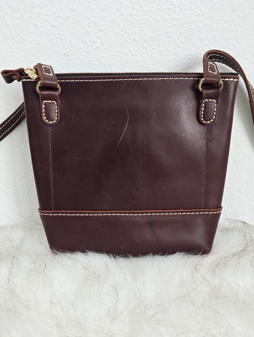Portland Leather Goods  Crossbody Bag  Purse Brown - Picture 3 of 5